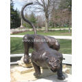 Life Size Brass Leopard Animal Statue